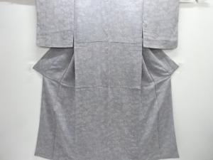 縮緬地 枝花模様小紋着物